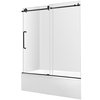 Anzzi Left Drain Tub in White With 60 x 62 in. Tub Door in Matte Black, 5 ft. SD1701MB-3260L
